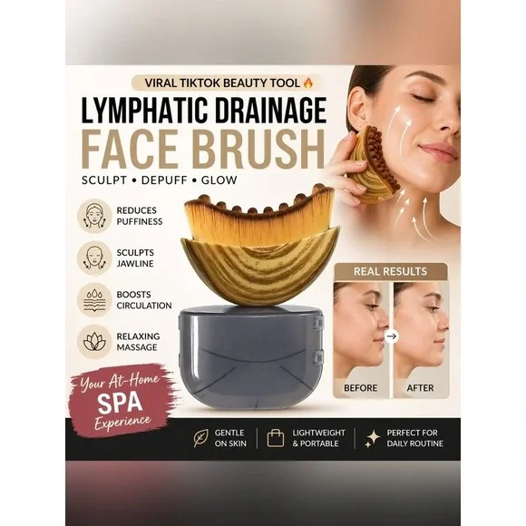 Lymphatic Drainage Face Brush Sculpting Jawline Contour Tool