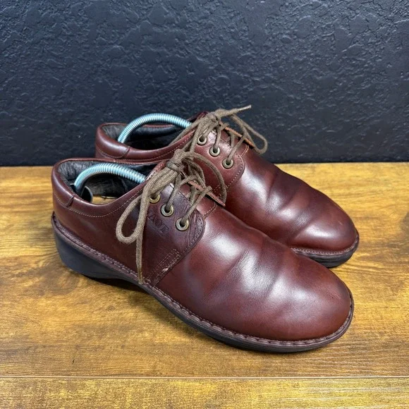 Naot Leather Lace Up‎ Oxford Brown Leather Comfort Dress Shoes Mens Size 42