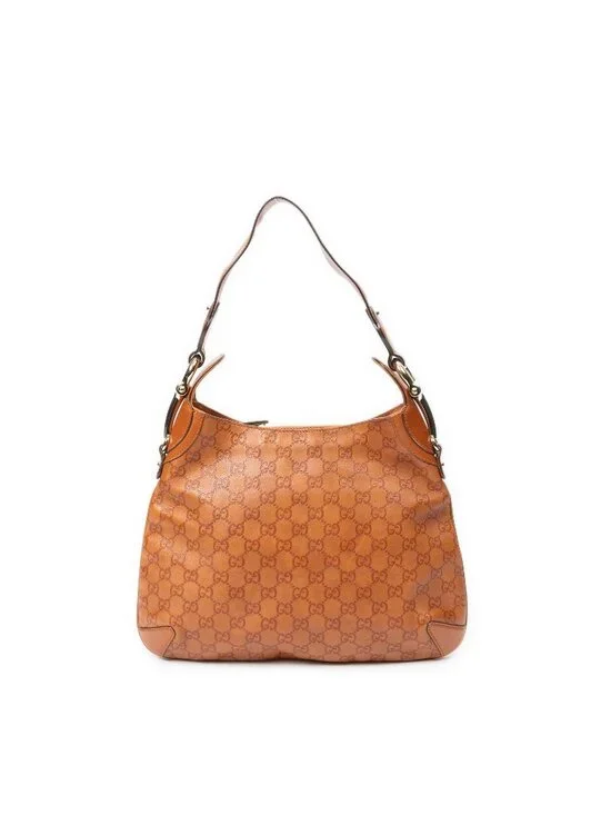 Gucci Horsebit Creole Hobo Orange Guccissima