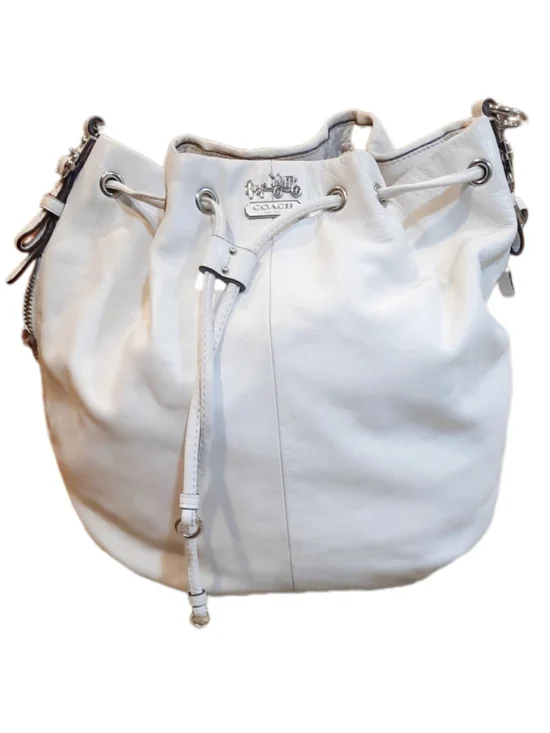 Vintage Coach Madison Leather Marielle Drawstring Bucket Tote Bag 17016 Cream