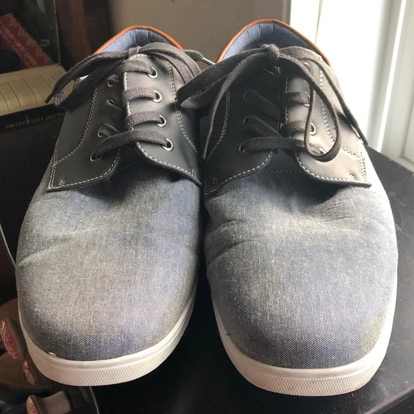 Bruno Marc Riviera-01 denim like textile lace up shoes size 13