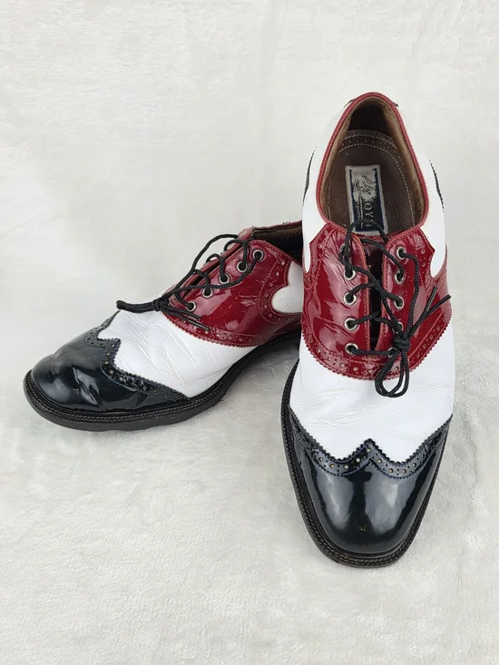 FootJoy MyJoys Icon Shield Tip Golf Shoes Mens 9.5 Red White Black 52040