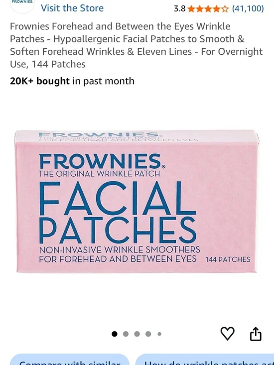 Frownies Pink Facial Patches – 144 Non-Invasive Wrinkle Smoothers