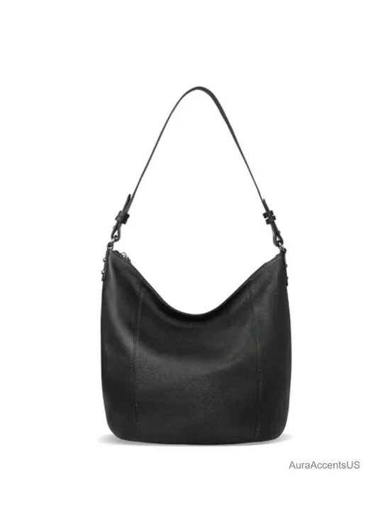 Genuine Leather Hobo Bag with Crossbody Strap Large Capacity Tote