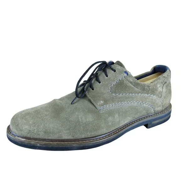 Sioux Men 8.5 D Brown Olive Suede Lace Up Casual‎ Oxford Comfort Dress Shoes