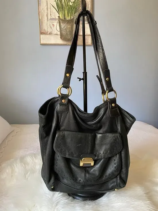 B Makowsky Leather Hobo Shoulder Bag Purse