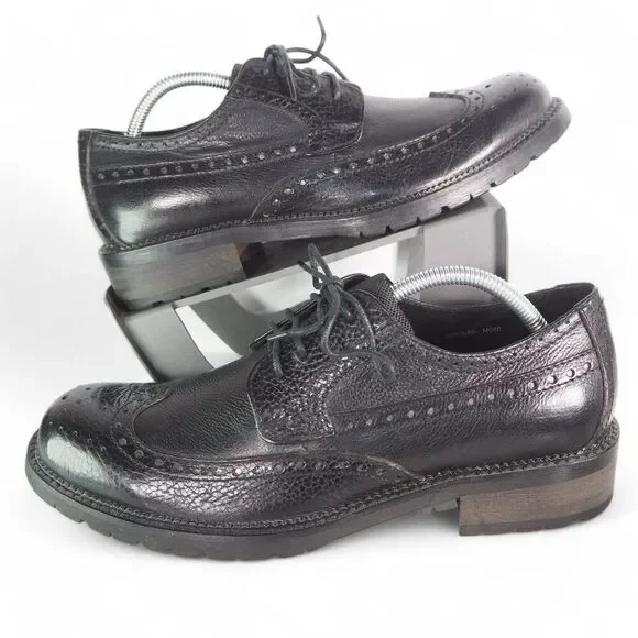 Donald by Donald J. Pliner Brad Wingtip Leather‎ Oxfords Black Men's 9