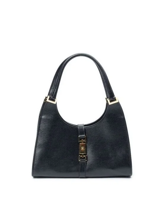Gucci Jackie Hobo Black Studded Calfskin