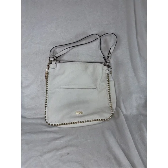 Jessica Simpson Camile White Studded Tote Handbag Purse Shoulder Bag‎ Large Hobo