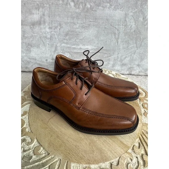 Johnston‎ & Murphy Mens Tan Leather Bicycle Toe Dress Shoes 20-4886 Size 9.5 M
