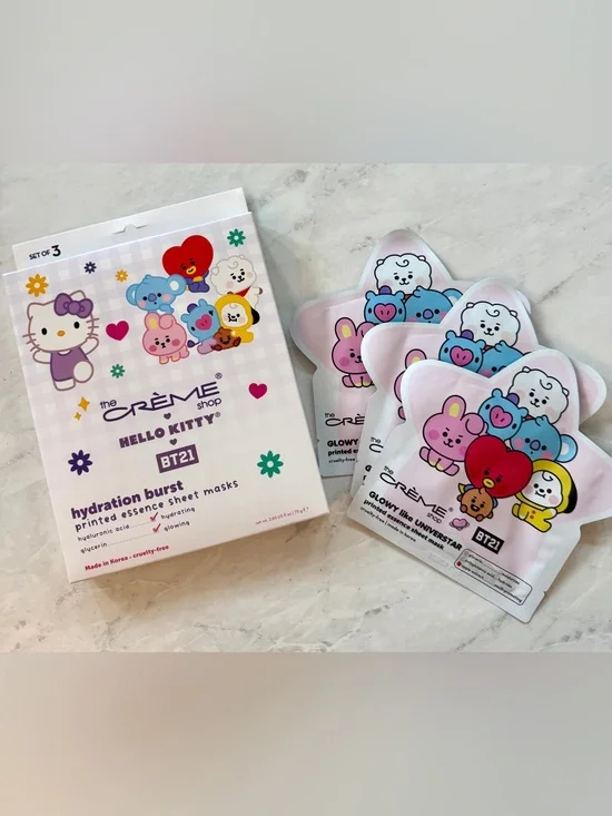 The Crème Shop x Hello Kitty & BT21 Sheet Mask Bundle Set - NIB / New