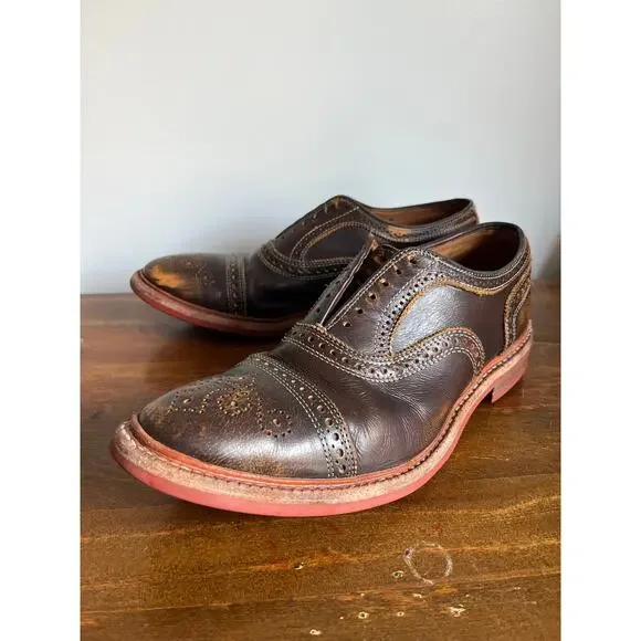 Allen Edmonds Strandmok Cap-toe Oxford with Dainite Rubber Sole Brown Men 10.5 B