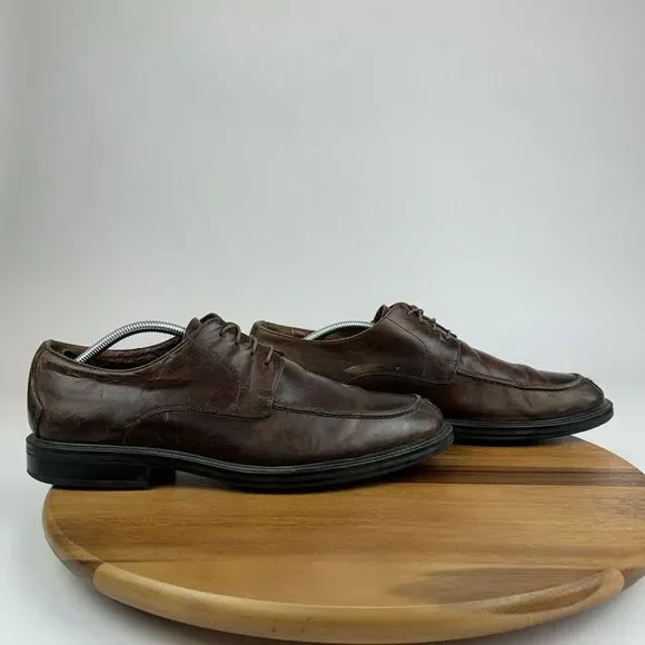 Mens Johnston & Murphy Brown Leather Plain Toe Dress Shoes Oxfords‎ Size 11 M