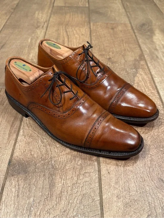 Allen Edmonds Dress Shoes Mens Size 9.5 B Evanston Brown Oxford