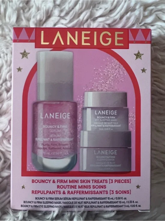 LANEIGE Bouncy & Firm Mini Skin Treats Set - Pink & Gold Accents