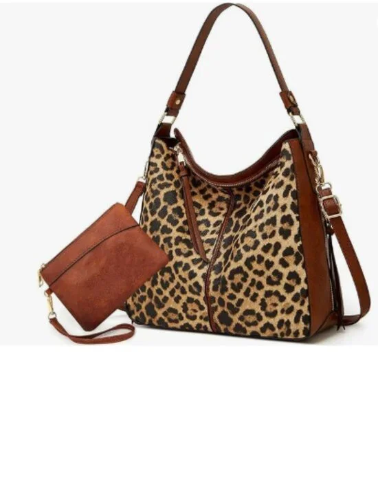 Large Leather Hobo Tote Purse & Wallet Set
