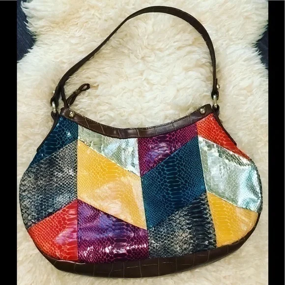 Nine West faux snake hobo bag