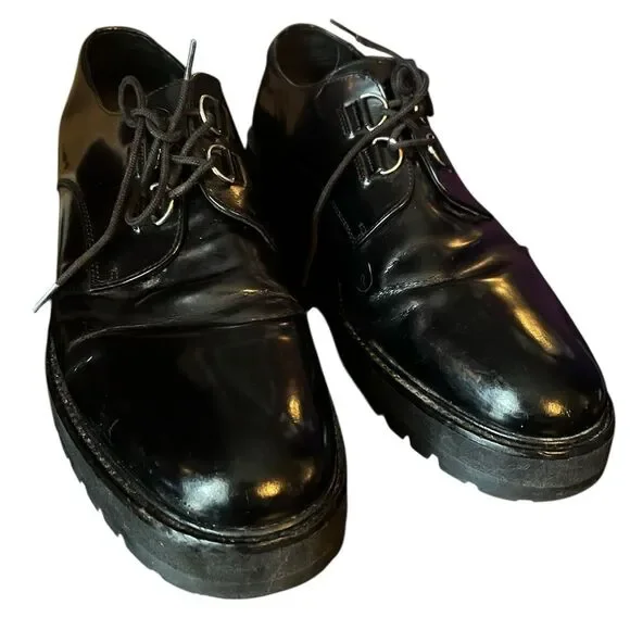 The Kooples Men’s Black Patent Leather Derbies Loafers SZ 43 9 9.5