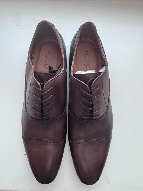 Aldo Brown Leather Cap Toe Oxford Dress Shoes | Men’s Size 13