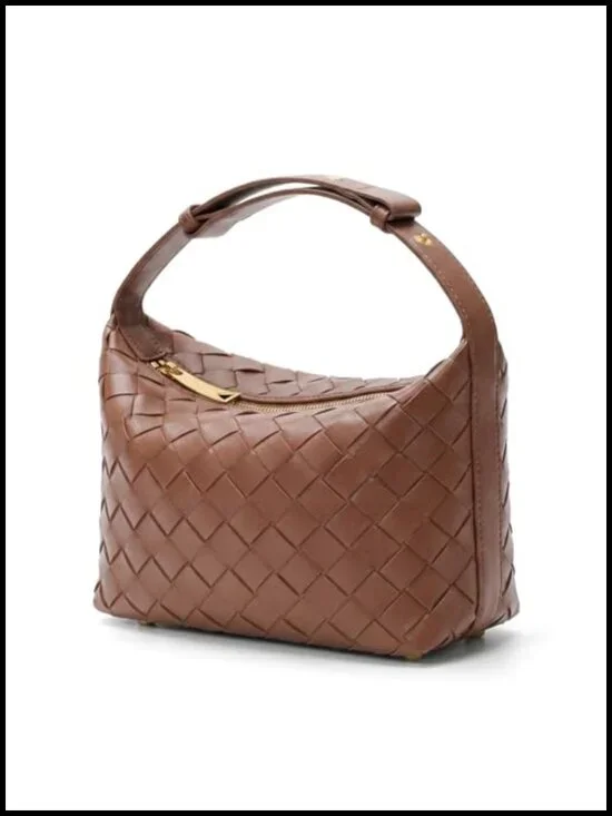 Handwoven Faux Suede Hobo Handbag with Adjustable Strap Shoulder Bag