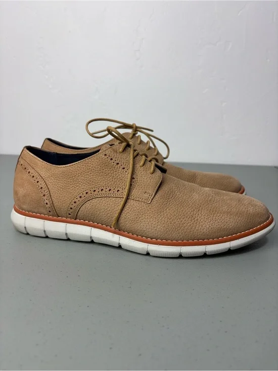 Johnston & Murphy Tan Nubuck Leather Men's Dress Shoes 9.5M Oxford Casual