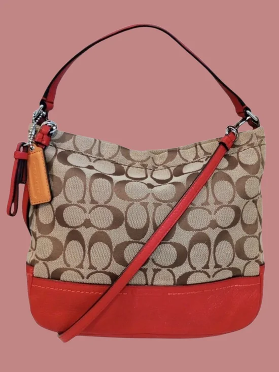 Coach Park Signature Canvas Hobo Bag/Crossbody EUC