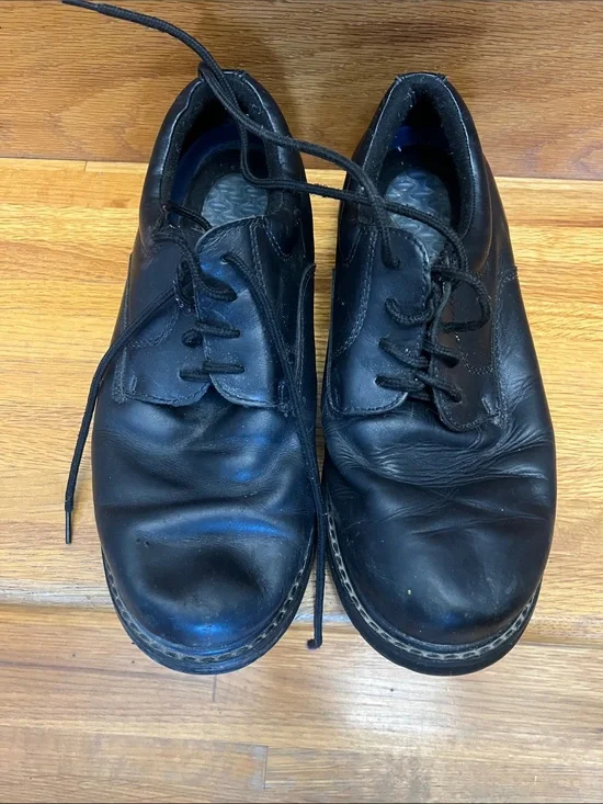 Dr. Scholl's Black Leather Lace-Up Derby Shoes