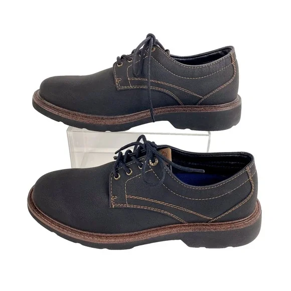 New Dockers Oxfords Men's 10 M Dark Gray / Black Lace Up Comfort Loafers Lace Up