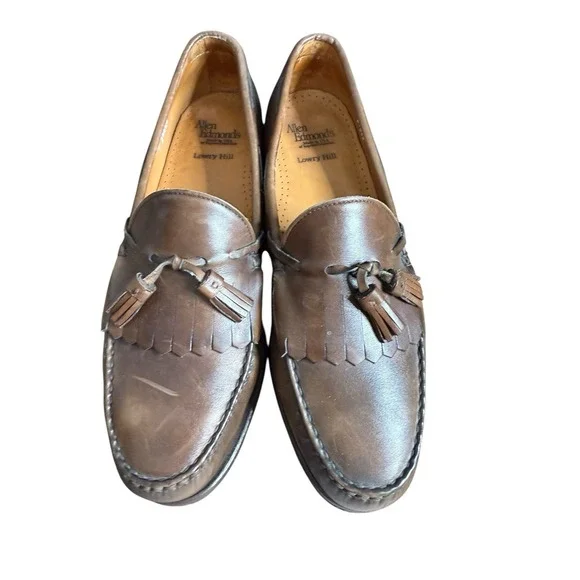 Allen Edmonds Lowry Hill Tan Brown Leather‎ Kiltie Tassel Loafer Men's Size 11 D