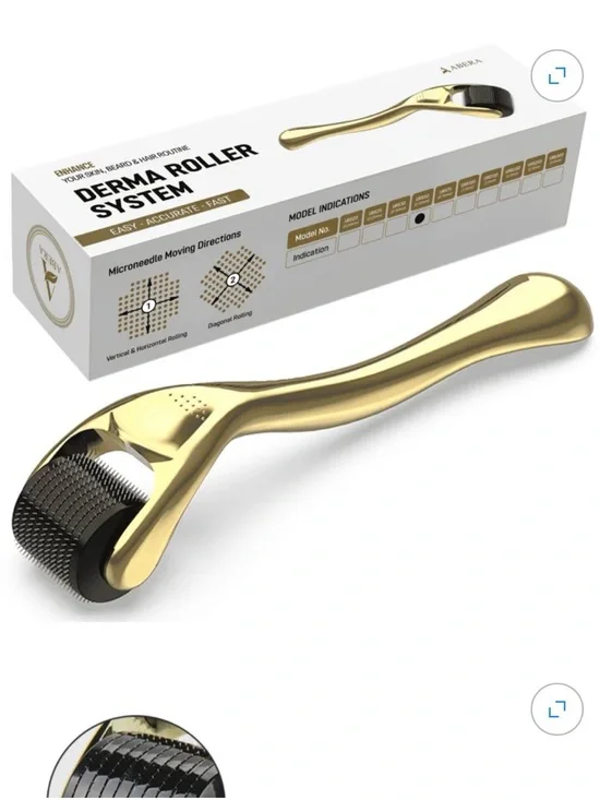 Derma Roller System Gold Microneedle Facial Roller