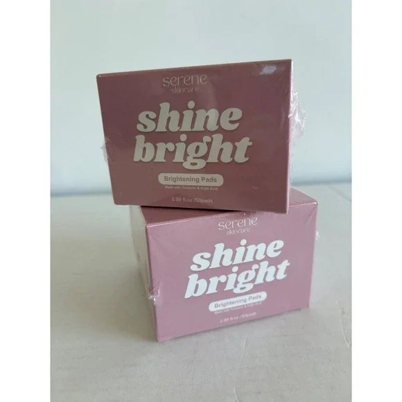 Serene Skincare Shine Bright Brightening Pads Turmeric Kojic Acid 2 Pack NIB