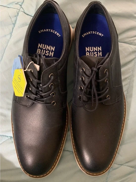 Nunn Bush Men's Navy blue Lace-Up Oxford lightweight shoes