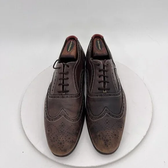 Paul Smith Men Size 7.5 Brown Leather Brogue Wingtip Lace Up Dress Shoes