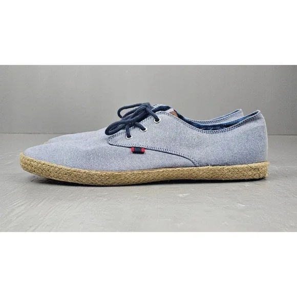 Ben Sherman Canvas‎ Shoes Mens 12 Blue Oxfords Lace Up Casual Preppy