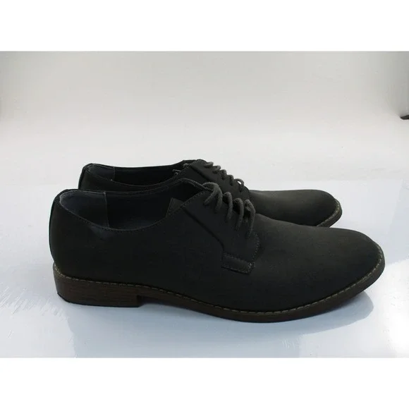 Perry Ellis Dress Shoes Mens 11.5 Gray Portfolio Ultra Foam Lace Up Oxford