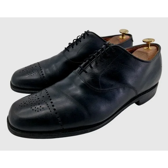 Allen Edmonds Shoes Mens Size 10.5 E Black Leather Cap Toe Oxford Made USA