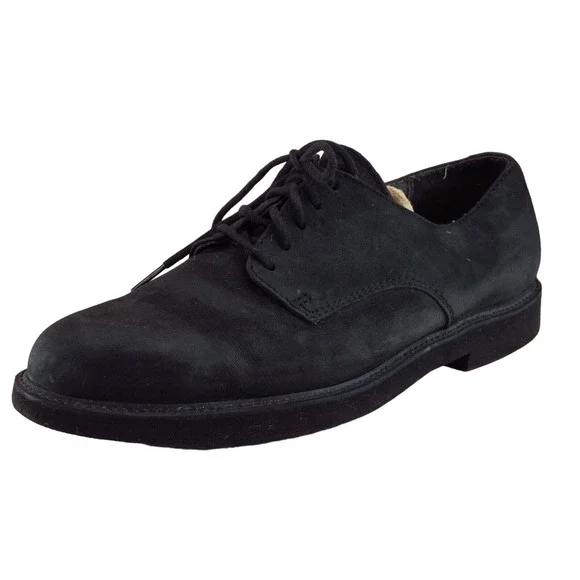 Rockport Sz 9.5 Oxford Black Leather Men Lace Up Medium‎