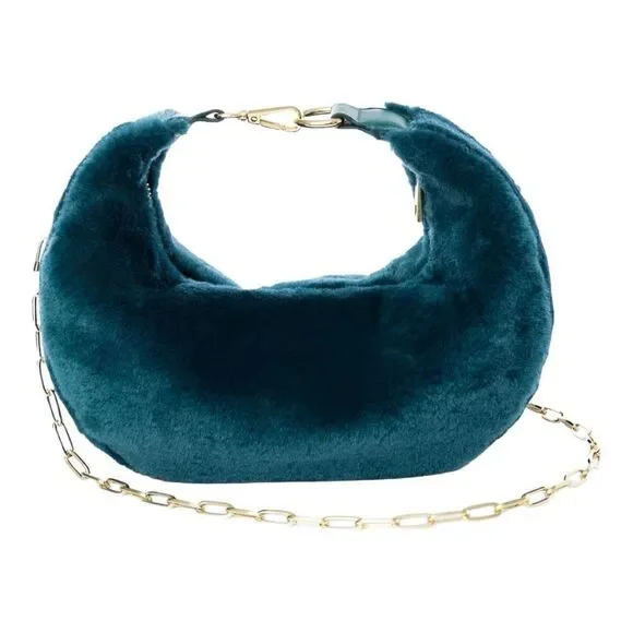 Jules Kae Luna Vegan Faux Fur Crossbody Clutch Hobo Bag