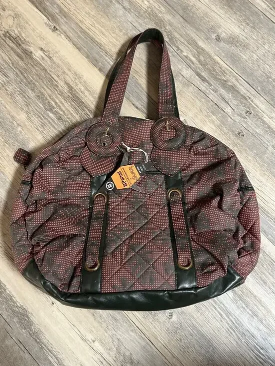 Vtg III PARCEL Hobo Shoulder Bag Tote Travel Bebe Bowler NWT Polka Dot Leaves