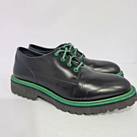 Dirk Bikkembergs Chunky Derby Shoe Goodyear Welt Mens Size 11 EU44 Black/Green
