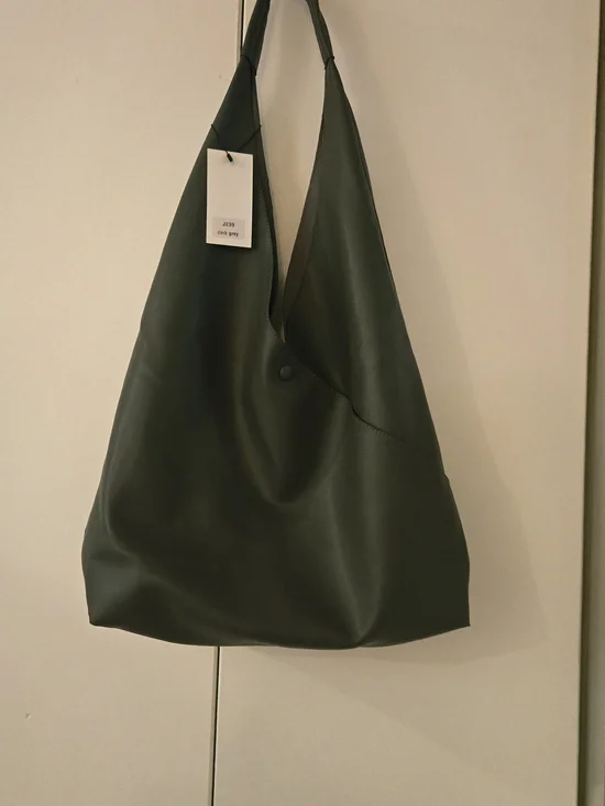 Women Grey Slouchy/ Bag with Single-Button Closure