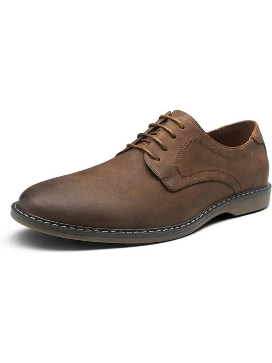 Men's Brown Faux Leather Casual Dress Shoes Retro Business Classic