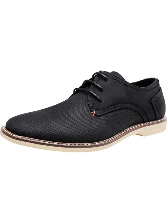 Men's Breathable Black Faux Leather Casual Dress Shoes Retro Business Classic