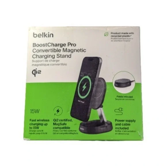 Pp3O Belkin‎ BoostCharge Pro QI2 15W Magnetic Wireless Foldable Charging Stand