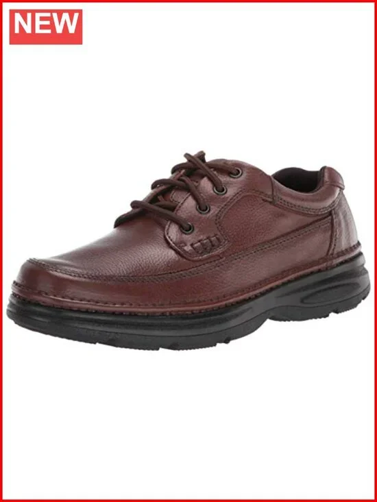 Tumbled Leather Lace-Up Walking Oxfords with Comfort Gel Cushioning