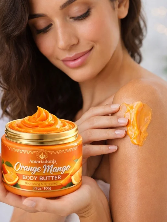 AmariAdonis Orange Mango Body Butter - Nourishing Hydration (Orange) 6oz