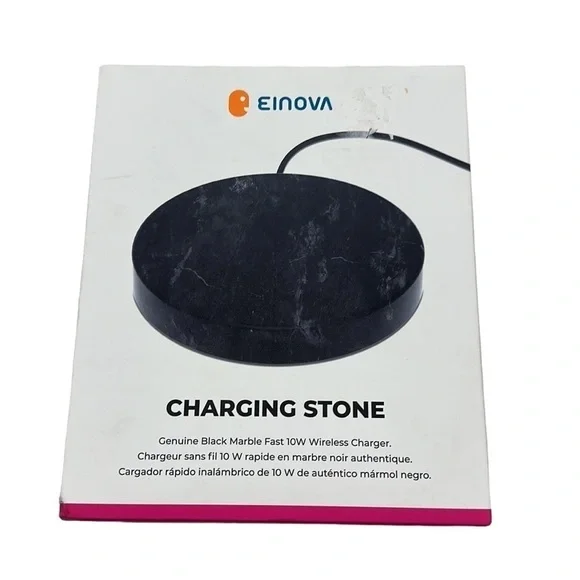 EINOVA Wireless Charging Stone Qi Certified 10W High Speed white marble charger