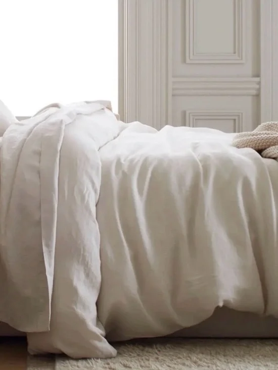 NWOT Quince European 1 Piece Duvet Cover, Full/Queen (Sand)