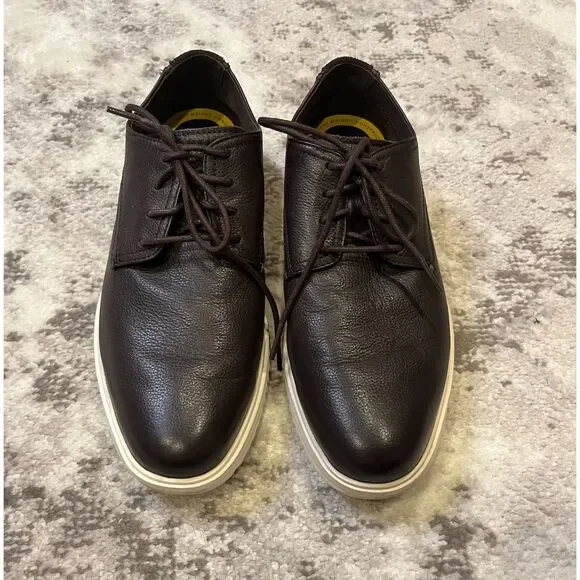 Cole Haan Grand+ Dark Brown Men's Plain Toe Oxford Shoes Sz 8