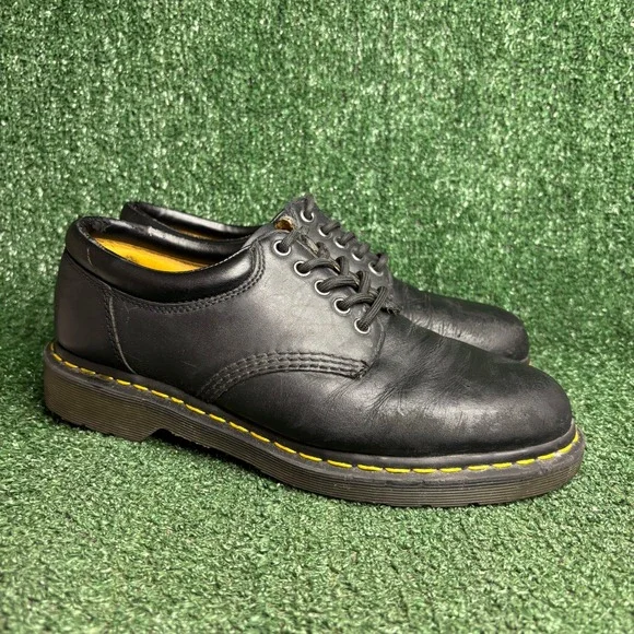 Dr. Martens 8053 Padded Collar Leather Grunge Goth Derby Shoes Black Mens Size 9